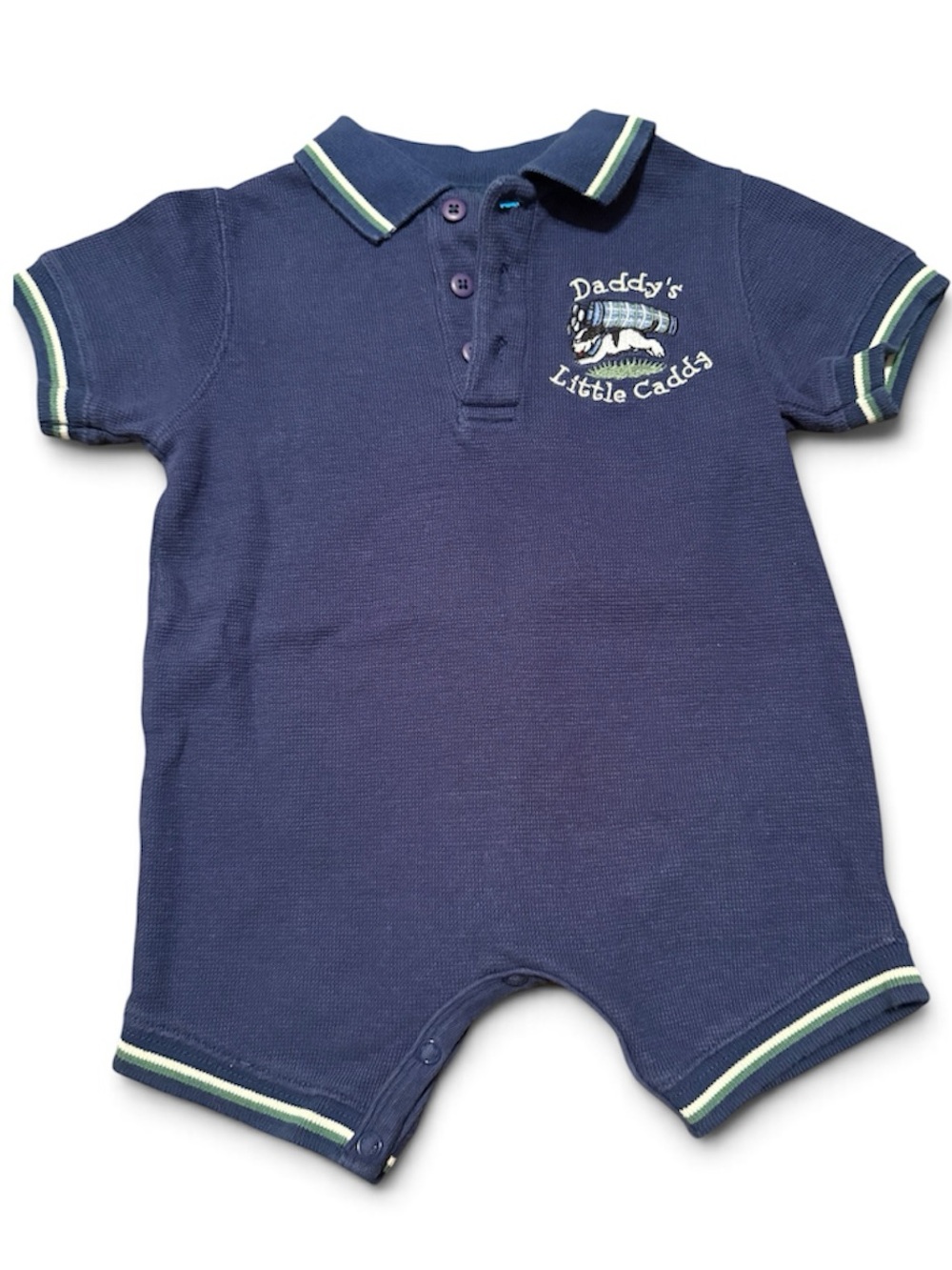 Vintage Little Big Dog “Daddy's Little Caddie” Navy Polo One-Piece